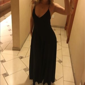 Black floor length jumpsuit